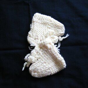 HAND KNIT BOOTIES 3 MO.